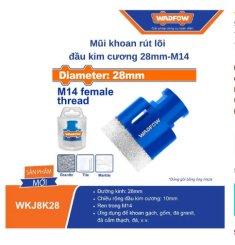 MŨI KHOAN RÚT LÕI ĐẦU KIM CƯƠNG 28MM-M14 WADFOW WKJ8K28