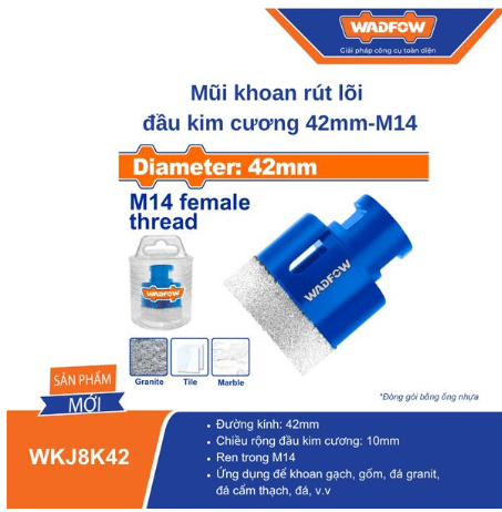 MŨI KHOAN RÚT LÕI ĐẦU KIM CƯƠNG 42MM-M14 WADFOW WKJ8K42