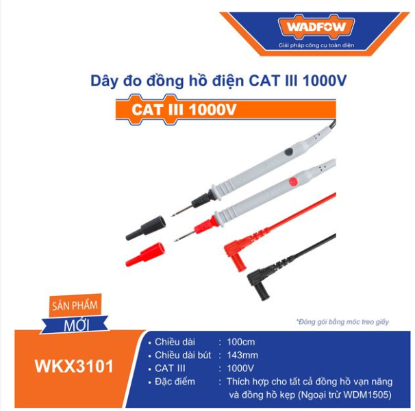 DÂY ĐO ĐỒNG HỒ ĐIỆN CAT III 1000V WADFOW WKX3101