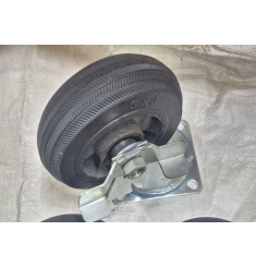 BÁNH XE CAO SU GANG 150MM XOAY CÓ KHOÁ