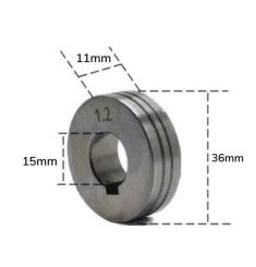BÁNH XE DẪN DÂY HÀN MIG PANA 500A RÃNH 1.2-1.6MM ĐƯỜNG KÍNH 36X15MM DAQIN DQ-BXP5