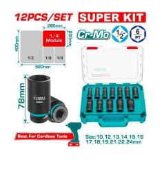 BỘ 12 ĐẦU TUÝP LỤC GIÁC SÂU 1/2 INCH DR TOTAL THKISD12126L