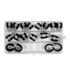 BỘ 18 KẸP MẠ KẼM CHỮ R LÓT CAO SU ĐỦ SIZE YATO YT-067833