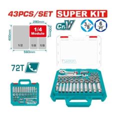 BỘ 43 ĐẦU TUÝP 3/8 INCH DR TOTAL THT381436