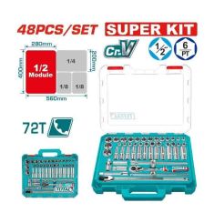 BỘ 48 ĐẦU TUÝP 1/2 INCH DR TOTAL THT121486