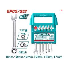 BỘ 6 CỜ LÊ MIỆNG VÒNG XOAY CHIỀU LINH HOẠT 8-17MM TOTAL THT103RK566