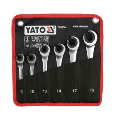 BỘ CỜ LÊ BÁNH CÓC ĐẦU TUÝP HỞ 6 CHI TIẾT 8-19MM YATO YT-01344