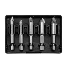 BỘ MŨI KHOAN BULONG HỎNG LỤC GIÁC 1/4 INCH 5 CHI TIẾT YATO YT-06035