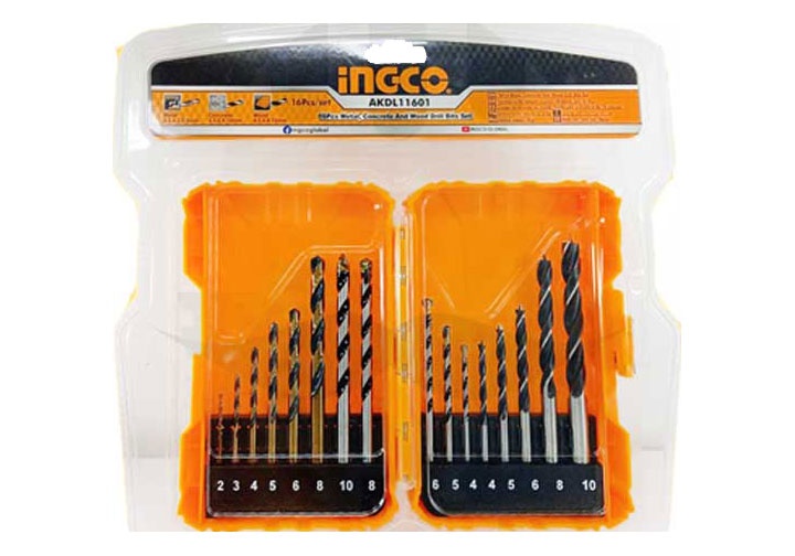 BỘ MŨI KHOAN ĐA NĂNG 16 CHI TIẾT INGCO AKDL11601