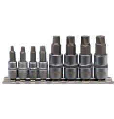 BỘ TUÝP 1/4-3/8 INCH MŨI LỤC GIÁC XOẮN THÁO GỠ ỐC LỤC GIÁC BỊ HỎNG 8 CHI TIẾT YATO YT-04580