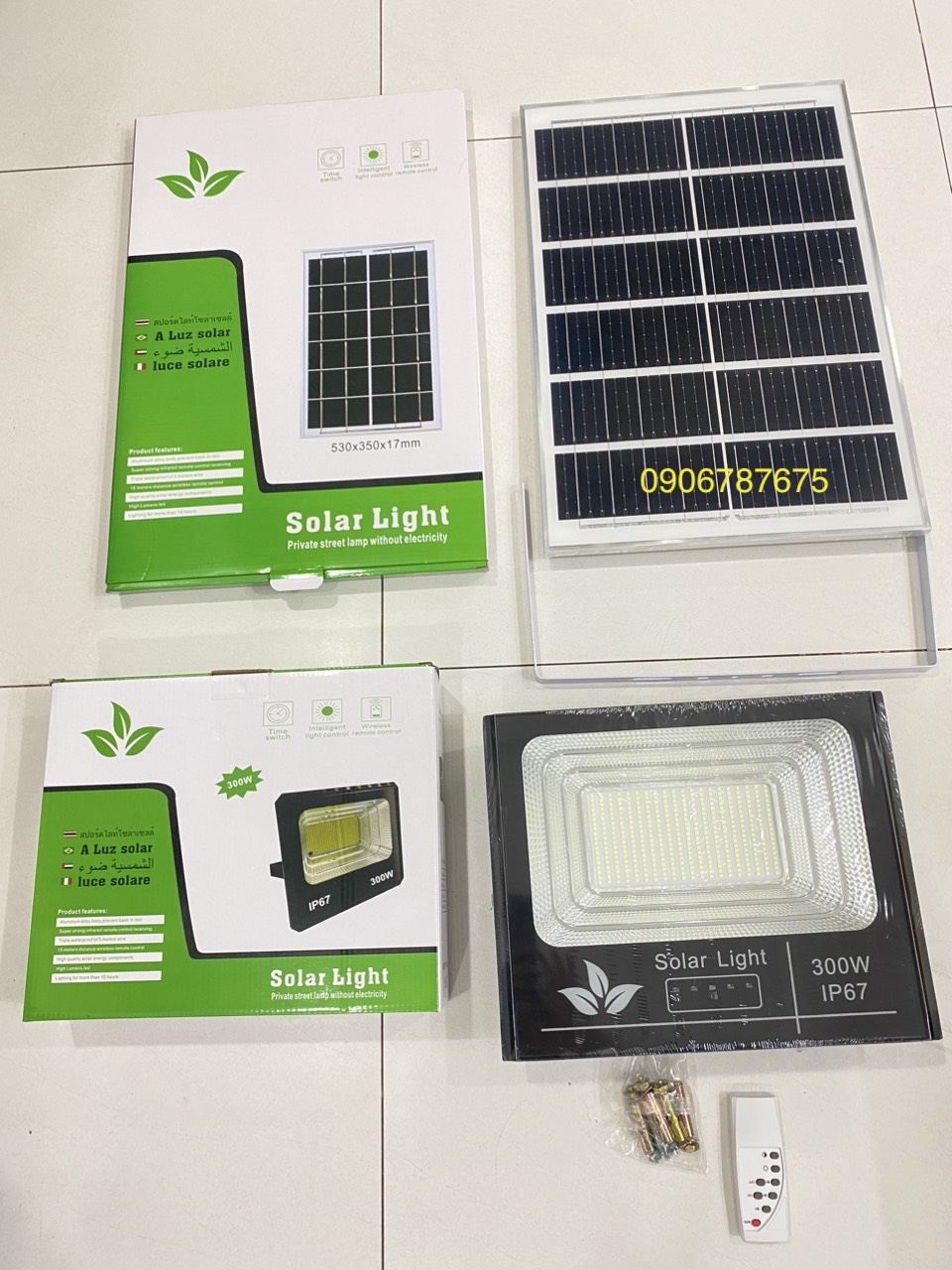 ĐÈN NĂNG LƯỢNG MẶT TRỜI 500W CÓ REMOTE IP67