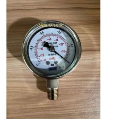 ĐỒNG HỒ ĐO ÁP SUẤT ÂM MẶT 63MM -76-0CMHG CHÂN INOX REN ĐỨNG 13MM