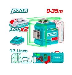 MÁY ĐO MỨC CÂN BẰNG TIA LASER XANH 3D DÙNG PIN 20V TOTAL TLL3012165