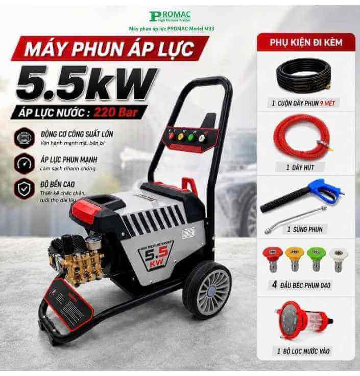 MÁY PHUN ÁP LỰC PROMAC M33 5.5KW