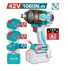 MÁY SIẾT BULOONG 1060N.M KHÔNG CHỔI THAN DÙNG PIN 42V TOTAL TIWLI421062