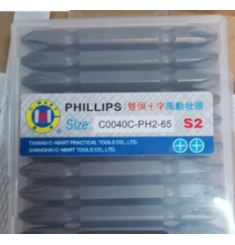 MŨI SIẾT VÍT 2 ĐẦU BAKE PH2X65MM C-MART C0040C-PH2-65