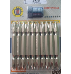 MŨI SIẾT VÍT 2 ĐẦU BAKE PH2X65MM TRẮNG CÓ NAM CHÂM C-MART C0407-PH2-65