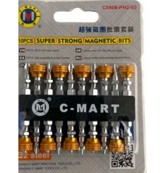 MŨI VÍT BAKE NAM CHÂM C-MART C0408-PH2-65-10 LOẠI 2 ĐẦU DÀI 65MM (10 MŨI/VỈ)