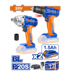 BỘ COMBO MÁY KHOAN & MÁY SIẾT BULOONG 20V WADFOW WCK2017