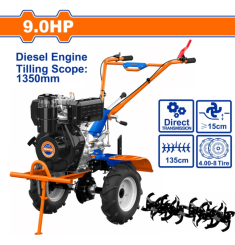 MÁY XỚI ĐẤT CHẠY DẦU DIESEL 9.0HP WADFOW WTL3A135 (KIỂU LƯỠI 40 CHIẾC)