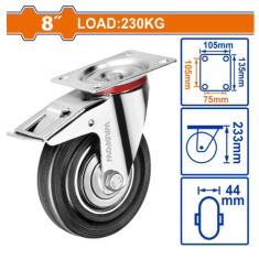 BÁNH XE ĐẨY THÉP + CAO SU XOAY 8