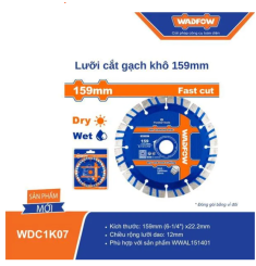 LƯỠI CẮT GẠCH KHÔ 159MM WADFOW WDC1K07