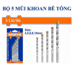 4-10MM BỘ MŨI KHOAN BÊ TÔNG ĐUÔI TRÒN 5 CHI TIẾT WADFOW WMJ2K01