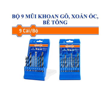 5-6-8MM BỘ MŨI KHOAN GỖ, XOẮN ỐC VÀ BÊ TÔNG 9 CHI TIẾT WADFOW WTD6B01