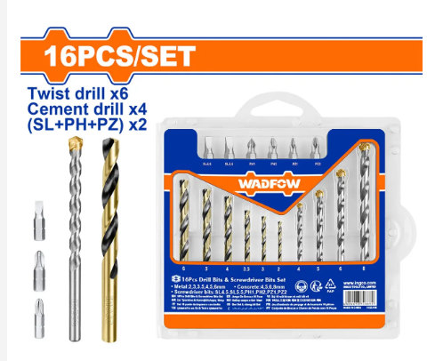 BỘ 16 MŨI KHOAN VÀ MŨI VÍT WADFOW WKS4165