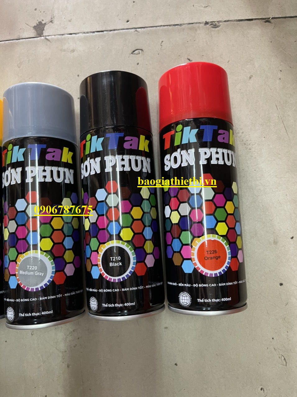 SƠN PHUN TIKTAK T220 MÀU XÁM 400ML