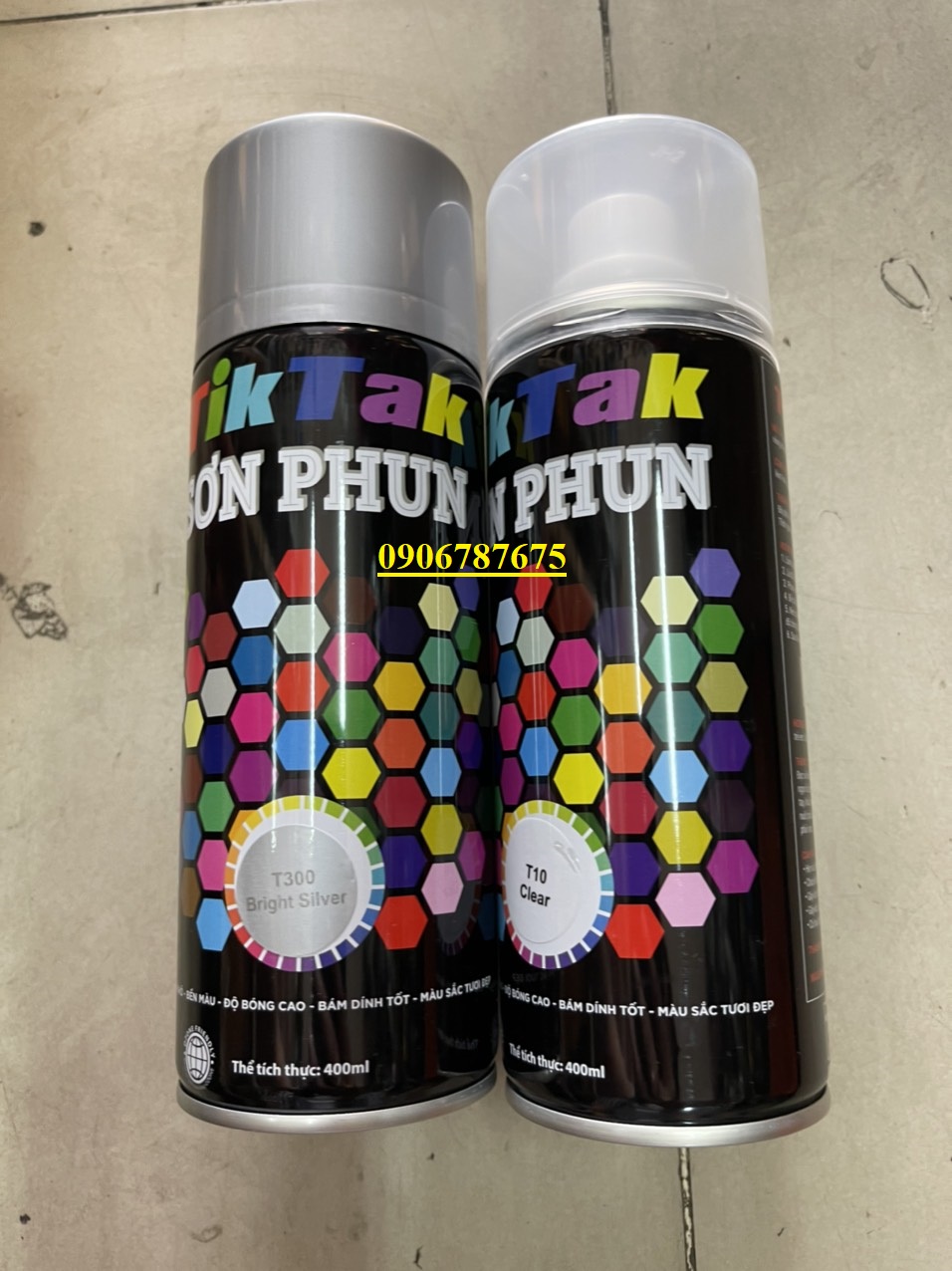 SƠN PHUN MÀU ĐỒNG MÔ TÔ TIKTAK T100