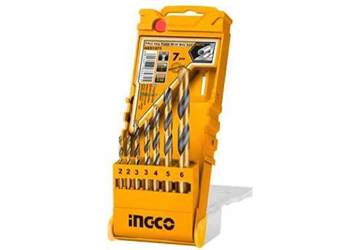 2-8MM BỘ MŨI KHOAN KIM LOẠI 7 CHI TIẾT INGCO AKD1075